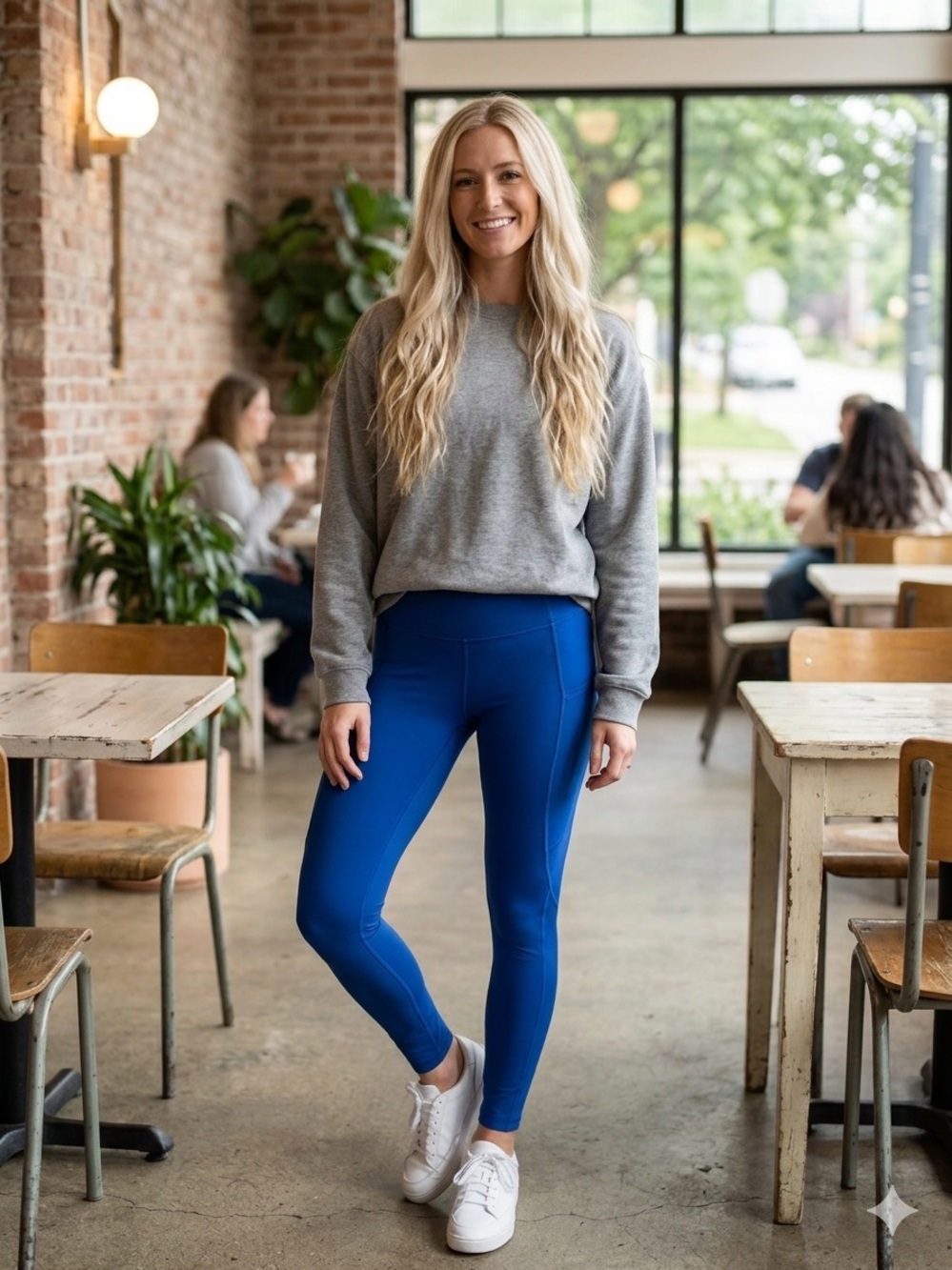 NWT Ododos leggings royal blue Performance Leggings w/ pockets Sz M